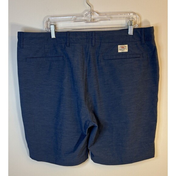 FAHERTY All Day Shorts Men's 38 Blue Polyester Cotton Hybrid Casual 9" Inseam - Picture 2 of 11